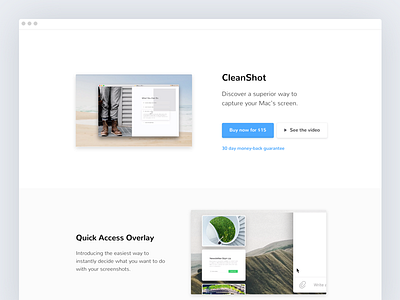 CleanShot website app clean mac macos menubar minimal osx pixelsnap screenshot website