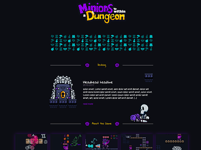 Game Landingpage "Minions within a Dungeon" for Dailyui dailyui design game gamedev gamedevelopment gaming interface landingpage userexperience ux webdesign website