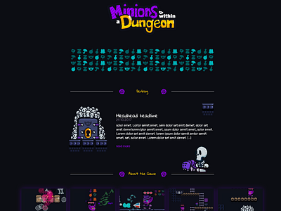 Game Landingpage "Minions within a Dungeon" for Dailyui