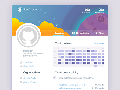 User-Profil of github made for dailyUI
