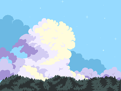Pixelart clouds practise