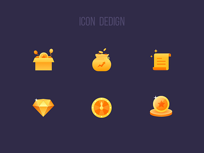 Icon design diamond gift icon lottery medal paper purse