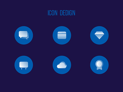 Icon design 2 ad chat cloud dimond icon medal web