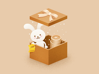 Rabbit Box box coupon gift gold happy icon rabbit snow surprised