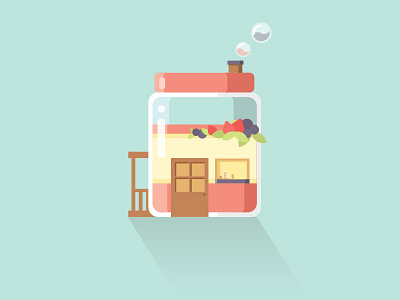 Strawberry Jam House art building creative cute design flat graphic illustration jam simple town vector