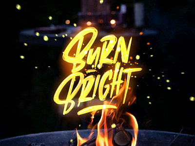 Burn bright apple bright brush pen design designer fire graphic design hand lettering handlettering illustration illustrator lettering photoshop procreate script type typo typography