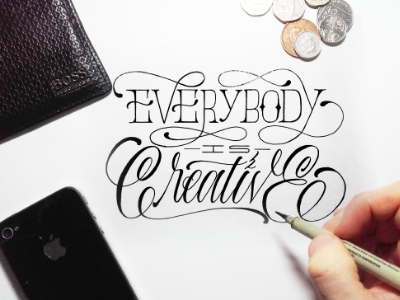 Everybody Is Creative black creative design fine liner hand lettering logo sketch type typography