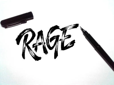 Rage black brush brush pen hand lettering rage script texture type typography