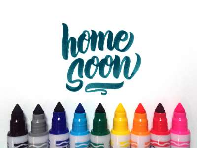 Home Soon branding custom design firstshot graphic hand lettering lettering pen photoshop script type typography