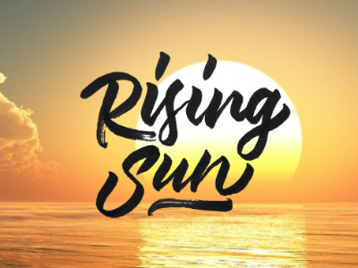 Rusing sun branding custom design firstshot graphic hand lettering lettering pen photoshop script type typography