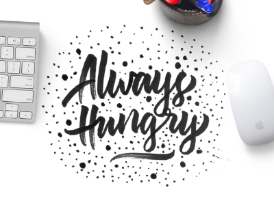Always Hungry branding custom design firstshot graphic hand lettering lettering pen photoshop script type typography