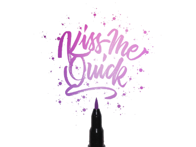 Kiss Me Quick 💋 branding custom design firstshot graphic hand lettering lettering pen photoshop script type typography