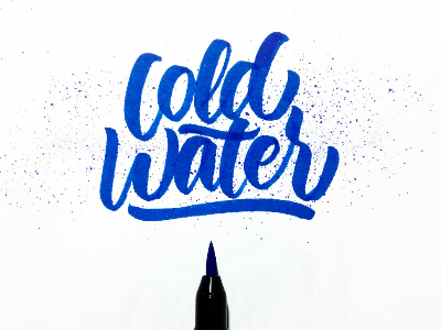 Cold Water branding custom design firstshot graphic hand lettering lettering pen photoshop script type typography