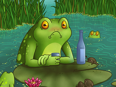 Sad frog animal frog illustration photoshop vegadesign