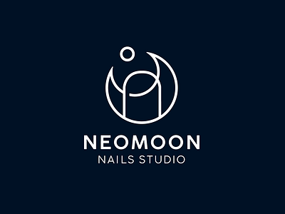 Neomoon logo logotype moon nail