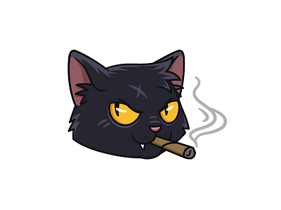 Black cat black cat icon illustration smoke