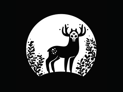 Moon deer deer illustration moon night vegadesign