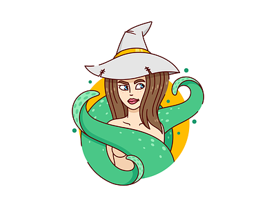 Danaya design illustration tentacle vector vegadesign witch