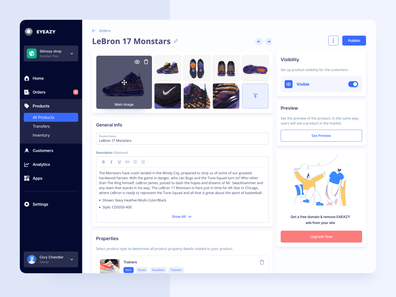 Marketplace product page admin panel e-commerce illustration marketplace ui ux web