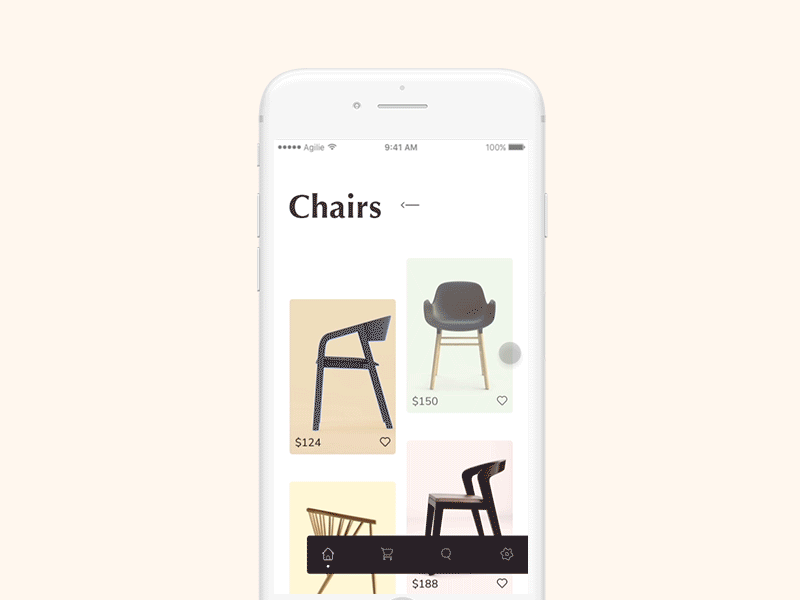Furniture design App android animation art clean design flat clean simple furniture interface mobile ios iphone sketch ui kit ui ux