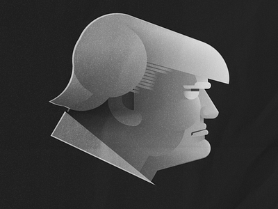 Donald J Trump black flat grey illustration mono white