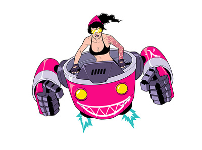 Mecha Bombshell 80s 90s anime art direction artdirection character design design illustration mecha panama pilot robots woman