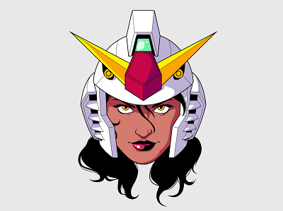 NEWTYPE 80s aesthetic anime art direction character design design gundam illustration panama sticker synthwave