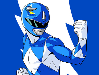 Tricera Ranger 90s blue blue ranger character design comics design illustration panama power rangers triceratops