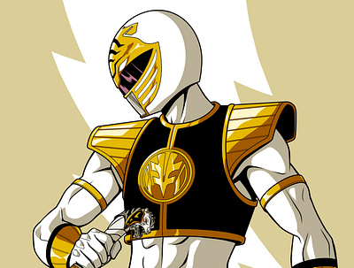 Kiba Ranger 90s art direction character design comics design illustration mmpr panama power rangers super sentai white ranger
