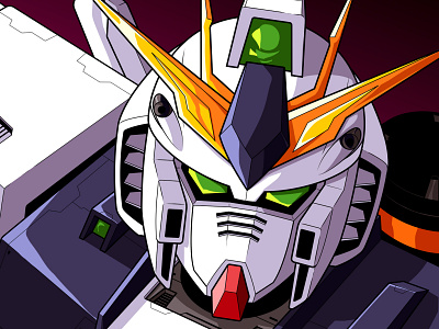 Nu Gundam 80s 90s anime art direction character design comics design gundam illustration mecha panama robot