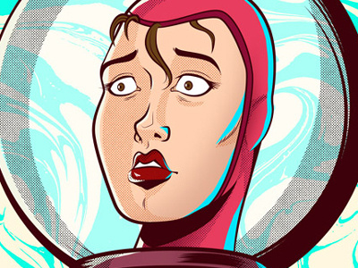 Headless trip art direction design girl headless illustration panama psicodelic red space trip vectors woman