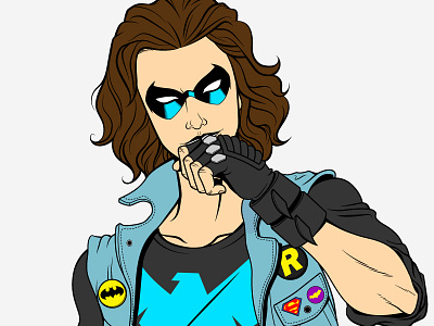 Nightwing Redesign batman design grunge nightwing rock superhero vector