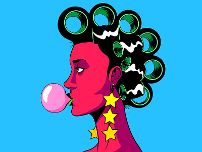 Roller Pop 80s art bubblegum character design design future funk girl hair hispanic illustration latinamerica music panama pop rollers