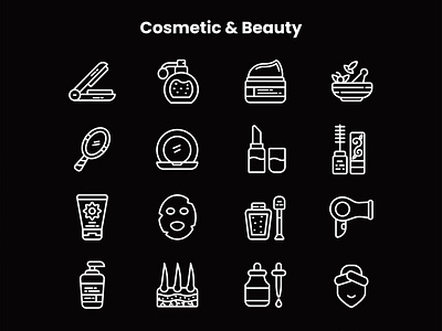 Cosmetic & Beauty Line Icon Pack