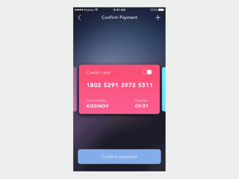Payment preloader design concept android animation cards clean cryptocurrency finance interaction ios payment preloader