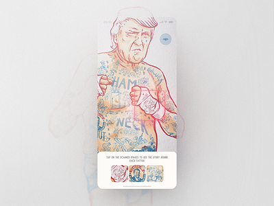Scars of Democracy – AR App ambient app app design appdesign ar app augmented reality augmentedreality donald trump donaldtrump pink political politics tattoo tattoos trump watercolor watercolor painting