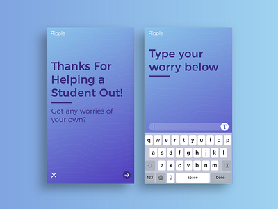 Ripple app blue concept design digital ripple simple student ui ux