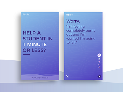Ripple app blue concept design digital ripple simple student ui ux