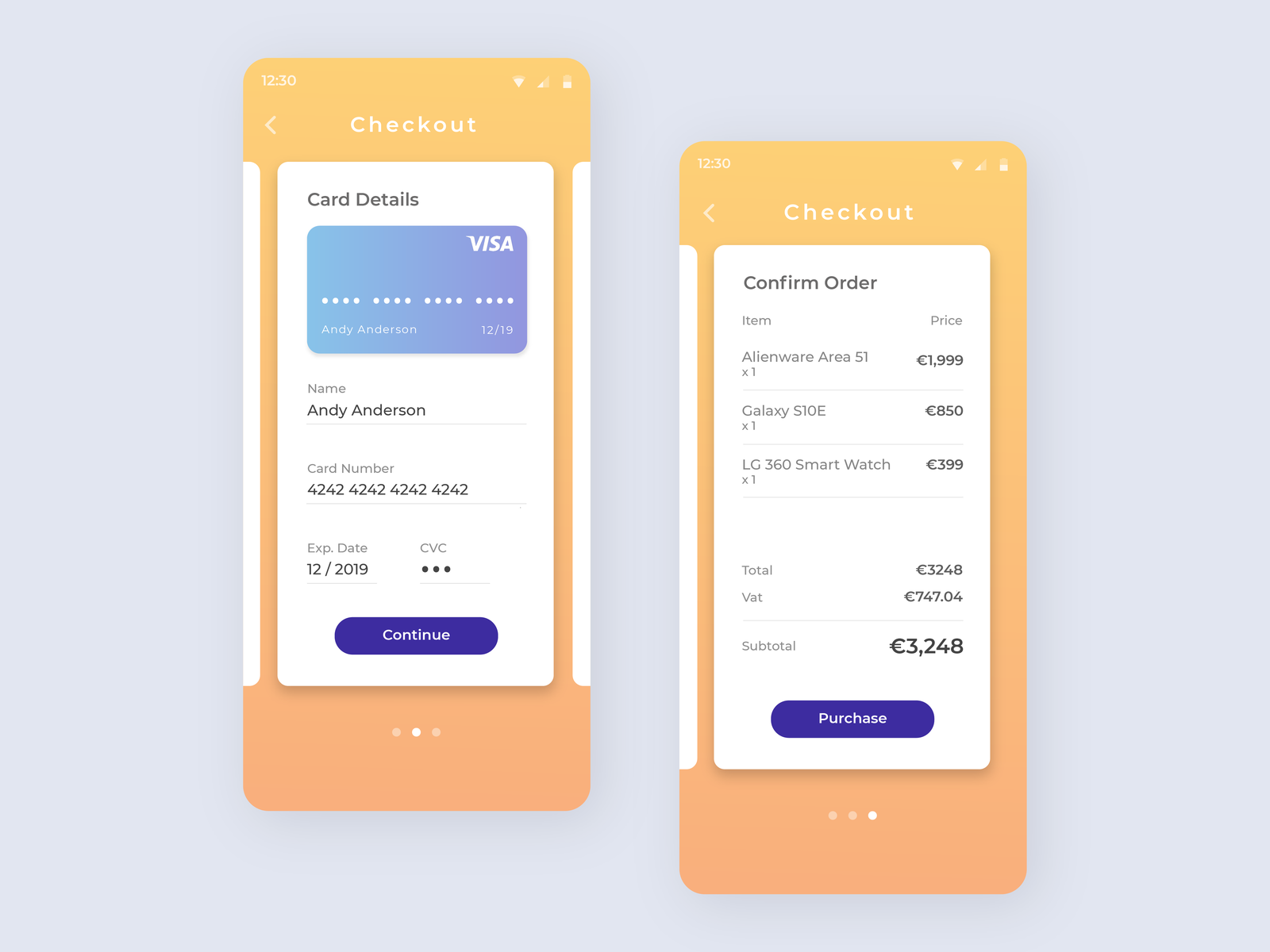 Credit Card Checkout by Beth Alexander on Dribbble