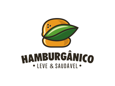 Logo Design | Hamburgânico brand branding branding design brown burger design logo food golden ratio green logo 2d logo design logotipo logotype logotypedesign mark orange personal restaurant branding veg vegetal