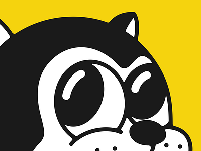 Hen & Hound branding design icon illustration logo logomark rubber hose yellow
