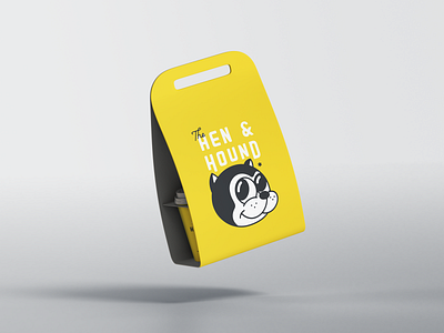 Hen & Hound branding chicken coffee design icon logo rubber hose vector yellow