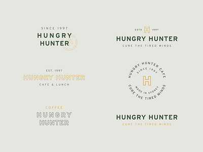 Hungry Hunter branding cafe cafe logo coffee green hungry hunter icon logo logomark type yellow