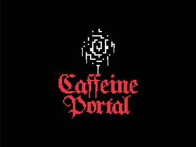 Caffeine Portal 8bit arcade branding cafe caffeine gothic logo portal vampire