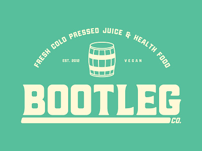Bootleg Co badge barrel bootleg combination mark healthy juice logo old school vegan