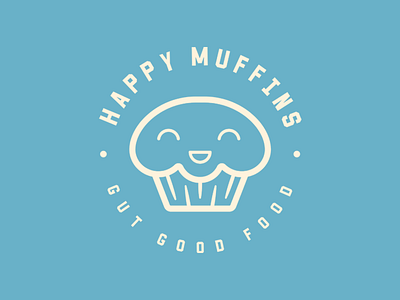 Happy Muffins combination mark cute happy logo minimalist muffin simple