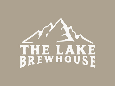 The Lake Brewhouse brew combination mark lake logo mountain vintage