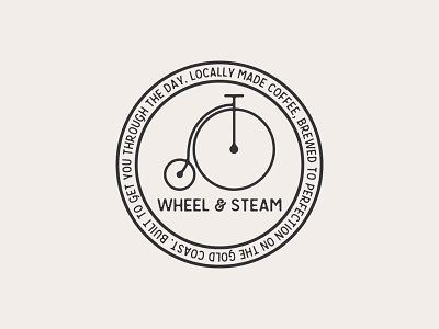 Wheel & Steam bike coffee coffee bike emblem logo mark vintage