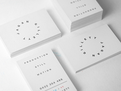 Jagan Gillett Business Cards business card film film maker icon logo logomark photography type