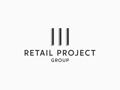 Retail Project Group beams combination mark design icon logo project retail type